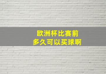 欧洲杯比赛前多久可以买球啊