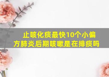 止咳化痰最快10个小偏方肺炎后期咳嗽是在排痰吗