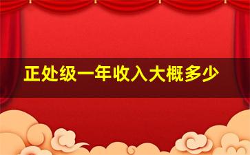 正处级一年收入大概多少