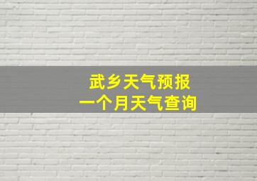 武乡天气预报一个月天气查询