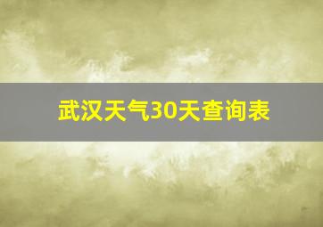 武汉天气30天查询表