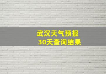 武汉天气预报30天查询结果