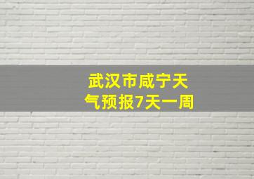 武汉市咸宁天气预报7天一周