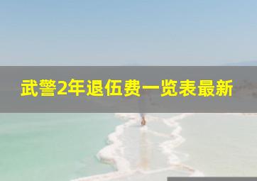 武警2年退伍费一览表最新