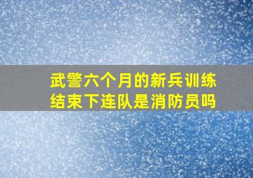 武警六个月的新兵训练结束下连队是消防员吗