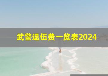 武警退伍费一览表2024