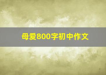 母爱800字初中作文