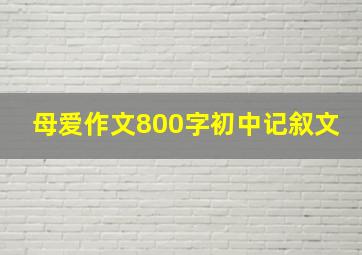 母爱作文800字初中记叙文