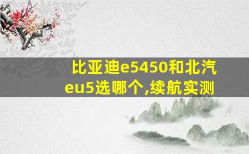 比亚迪e5450和北汽eu5选哪个,续航实测