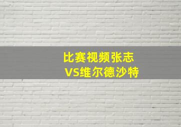 比赛视频张志VS维尔德沙特