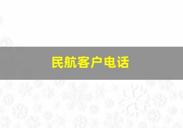 民航客户电话