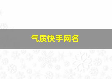 气质快手网名