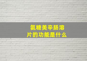 氨糖美辛肠溶片的功能是什么