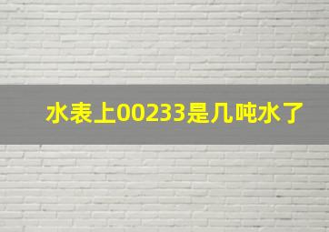 水表上00233是几吨水了