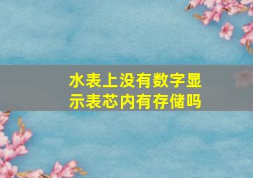 水表上没有数字显示表芯内有存储吗