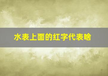 水表上面的红字代表啥