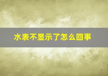 水表不显示了怎么回事