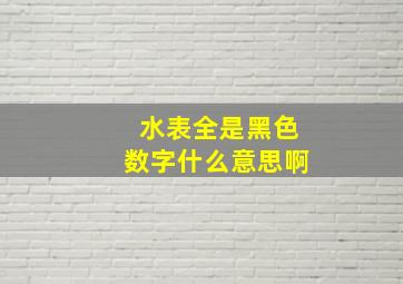 水表全是黑色数字什么意思啊