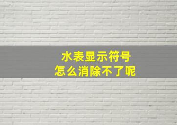 水表显示符号怎么消除不了呢