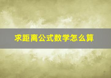 求距离公式数学怎么算