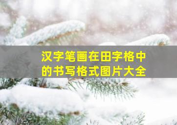 汉字笔画在田字格中的书写格式图片大全