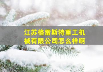 江苏格雷斯特重工机械有限公司怎么样啊