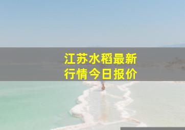 江苏水稻最新行情今日报价