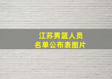 江苏男篮人员名单公布表图片