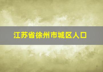 江苏省徐州市城区人口