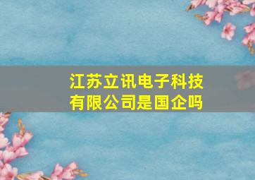 江苏立讯电子科技有限公司是国企吗