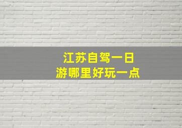 江苏自驾一日游哪里好玩一点