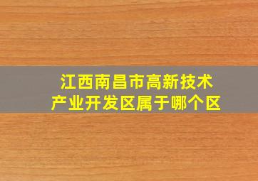 江西南昌市高新技术产业开发区属于哪个区