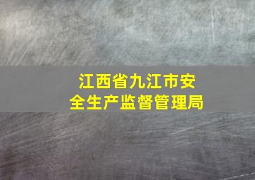 江西省九江市安全生产监督管理局