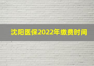 沈阳医保2022年缴费时间