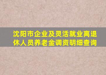 沈阳市企业及灵活就业离退休人员养老金调资明细查询