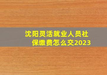 沈阳灵活就业人员社保缴费怎么交2023