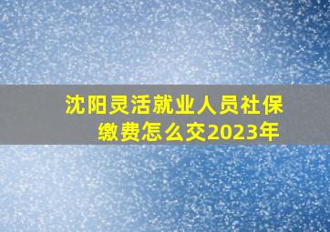 沈阳灵活就业人员社保缴费怎么交2023年