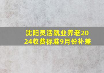 沈阳灵活就业养老2024收费标准9月份补差