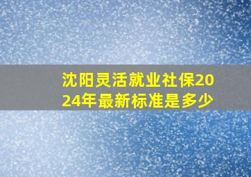 沈阳灵活就业社保2024年最新标准是多少