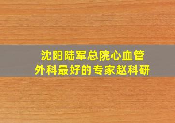 沈阳陆军总院心血管外科最好的专家赵科研