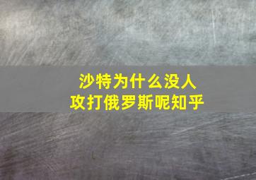 沙特为什么没人攻打俄罗斯呢知乎