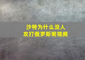 沙特为什么没人攻打俄罗斯呢视频