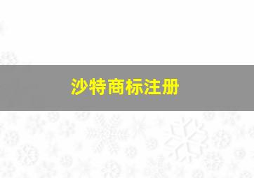 沙特商标注册