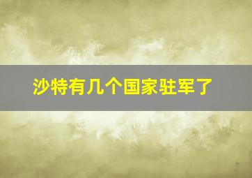 沙特有几个国家驻军了