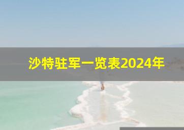 沙特驻军一览表2024年