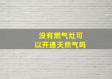 没有燃气灶可以开通天然气吗