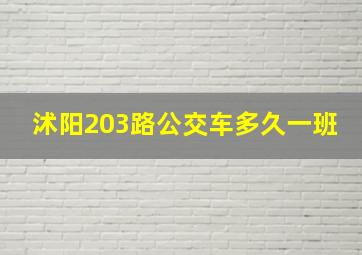 沭阳203路公交车多久一班