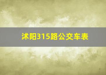 沭阳315路公交车表