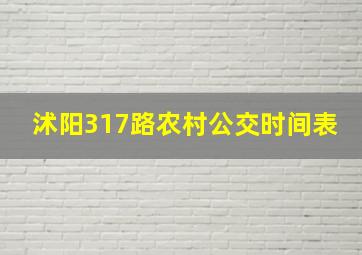 沭阳317路农村公交时间表