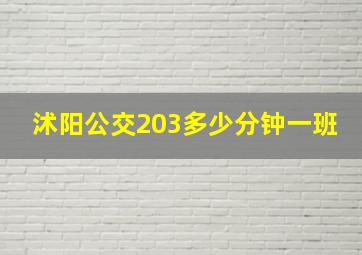 沭阳公交203多少分钟一班